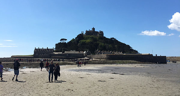 Onwards to St. Michael’s Mount, across fields and marsh