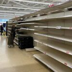 Empty store shelves