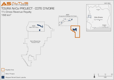 Royalty Generated on Toura Nickel-Cobalt Project, Cote d'Ivoire
